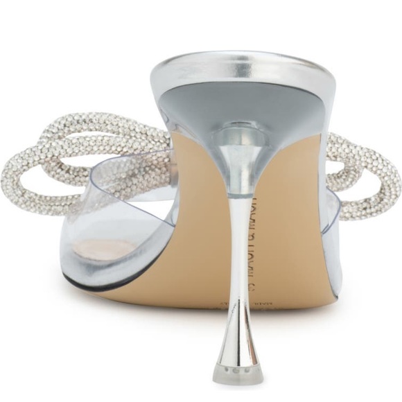 MACH & MACH Double Bow Iridescent PVC Mules Crystal embellished Pumps 7.5 - Picture 7 of 13